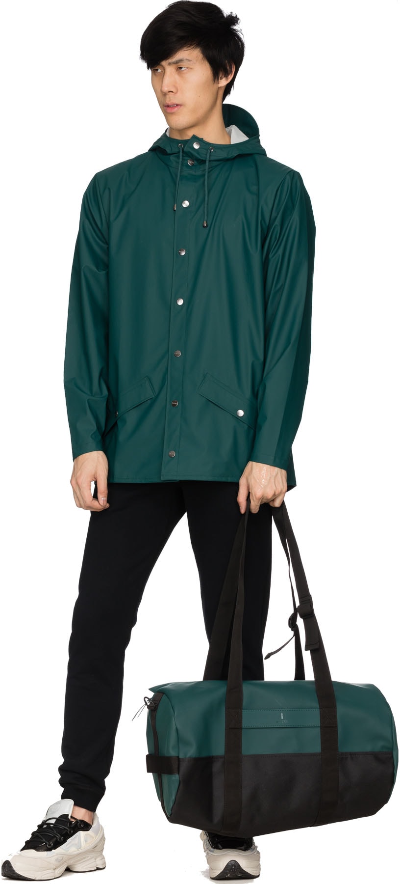 Rains: Green Lightweight Rain Jacket - 4