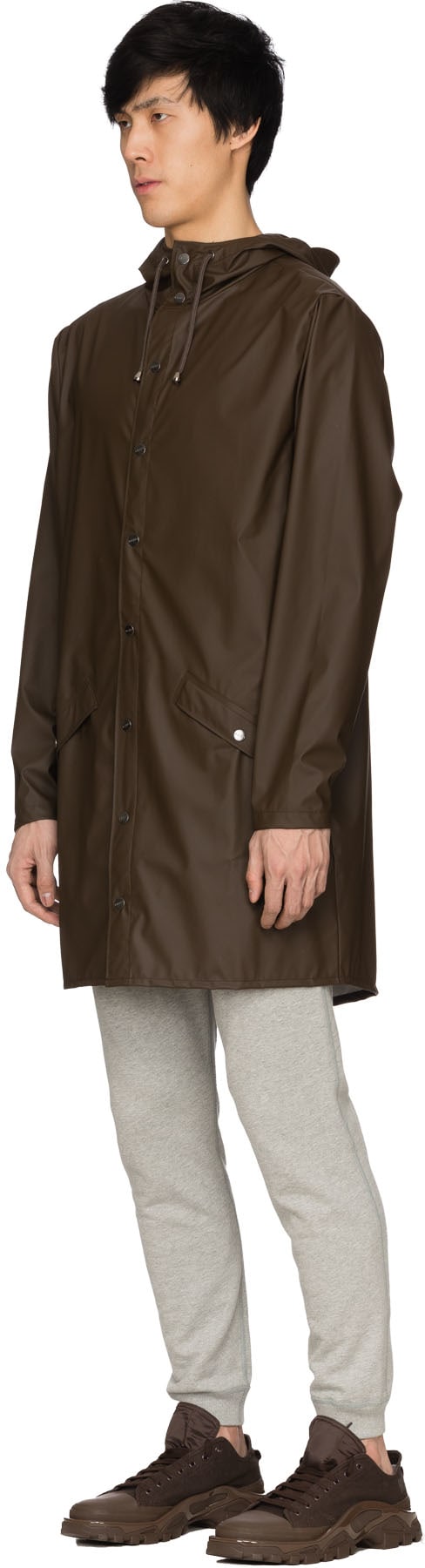 Rains: Brown Long Lightweight Rain Jacket - 2