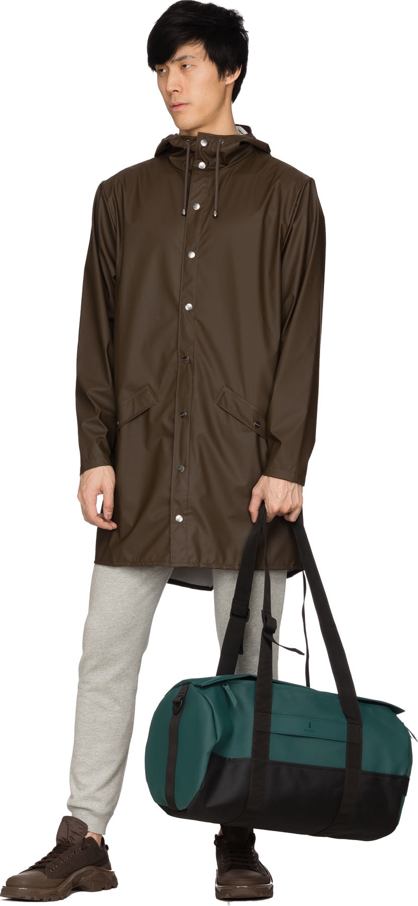 Rains: Brown Long Lightweight Rain Jacket - 4