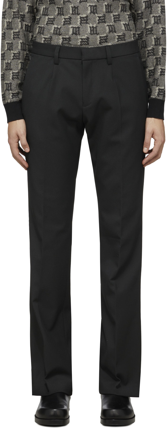 MISBHV: Noir Pantalon Slim Ajusté Noir - 1