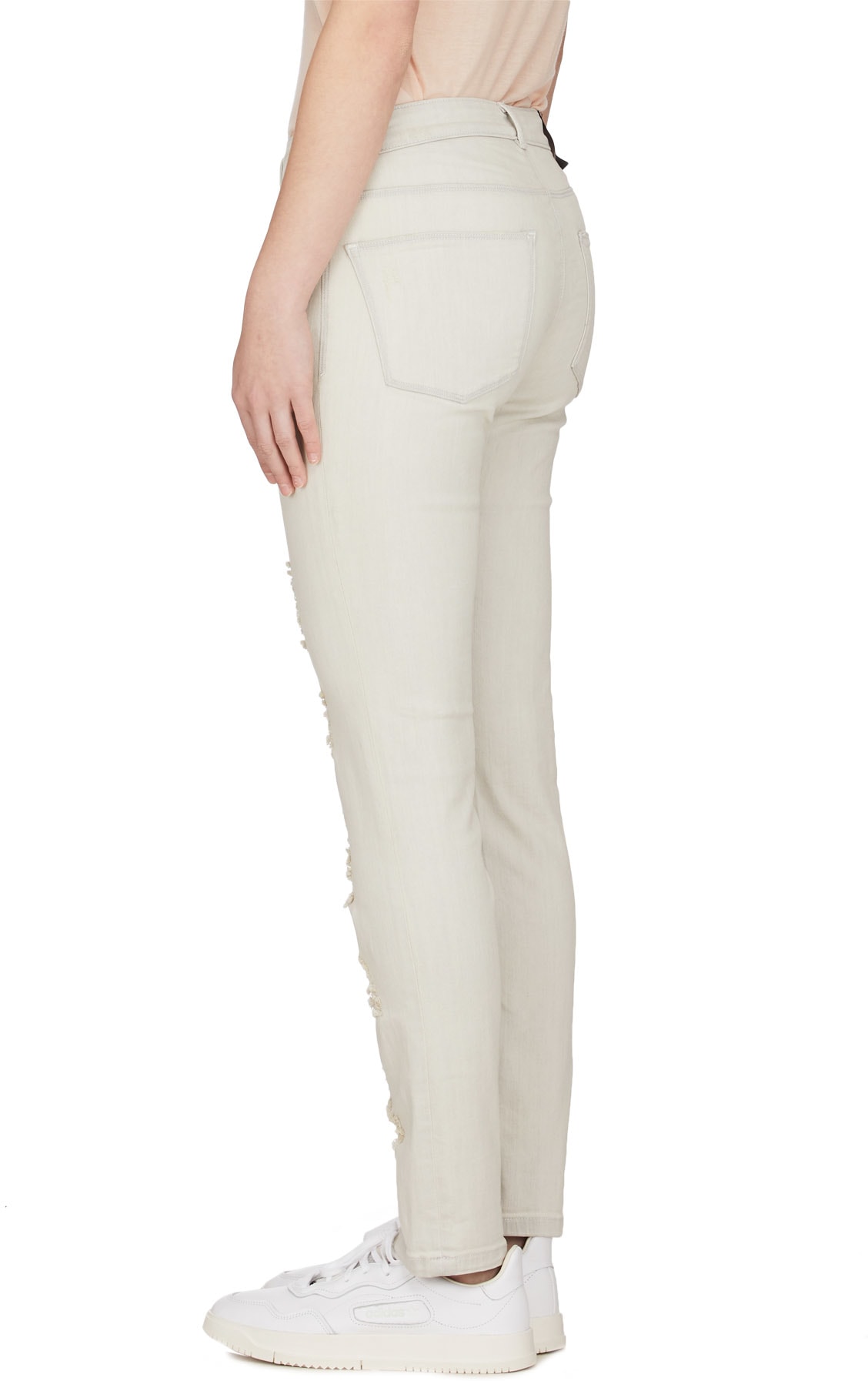 Maison Scotch: White Straight Leg Rip Jeans - 2
