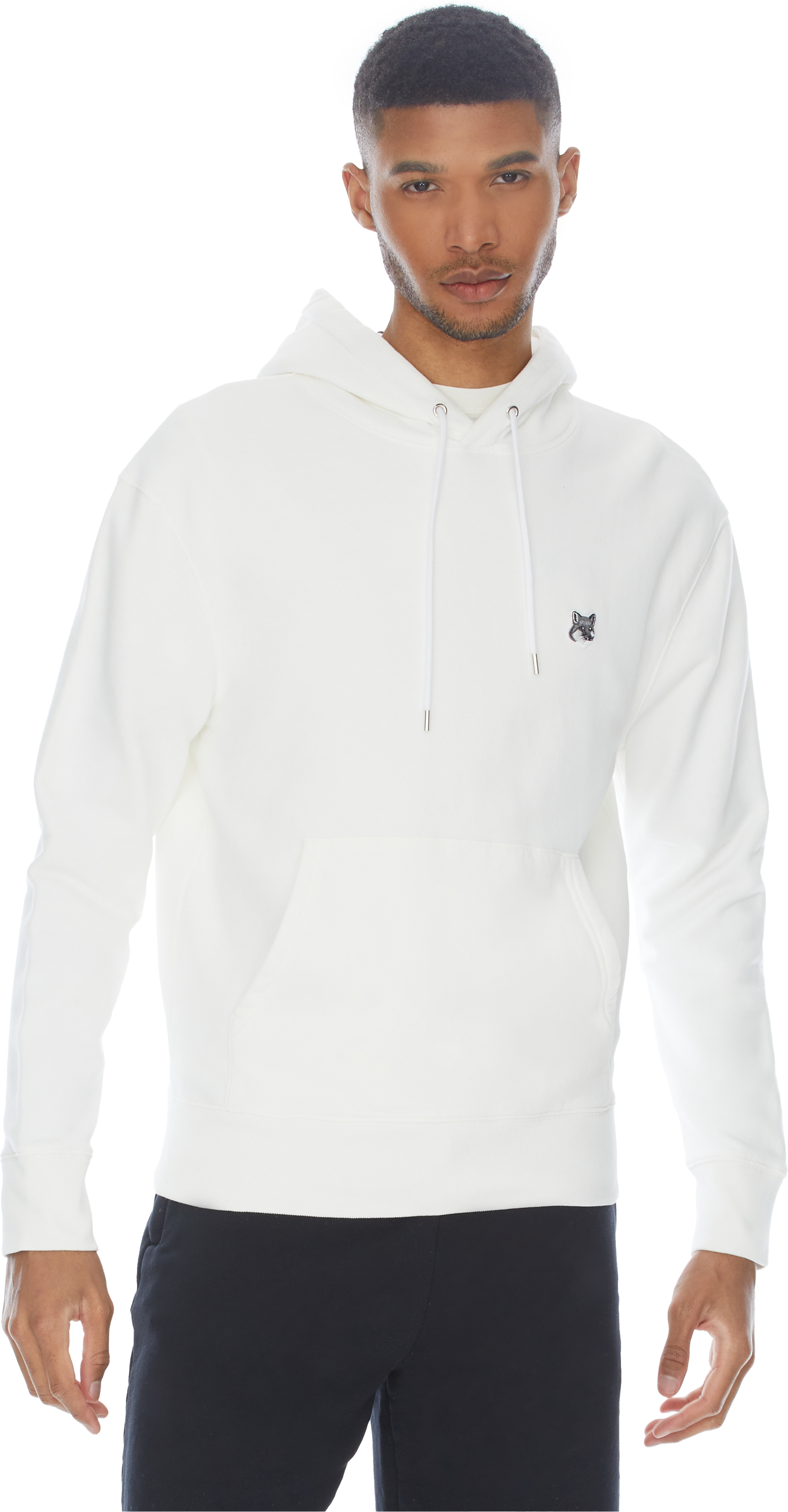 Maison Kitsuné: Neutrals Grey Fox Head Patch Classic Hoodie - 3