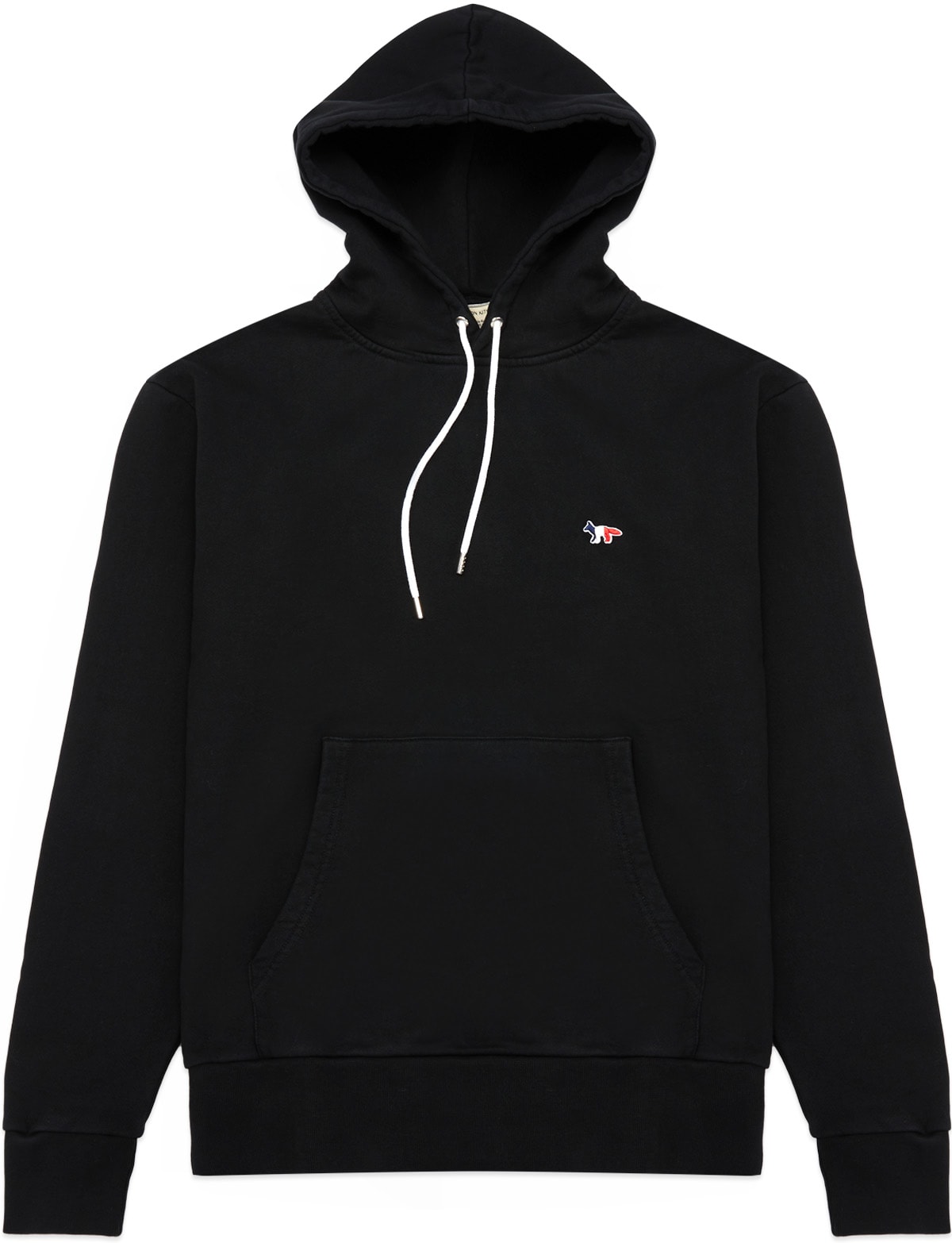 Maison Kitsuné: Black Tricolor Fox Patch Classic Hoodie - 1