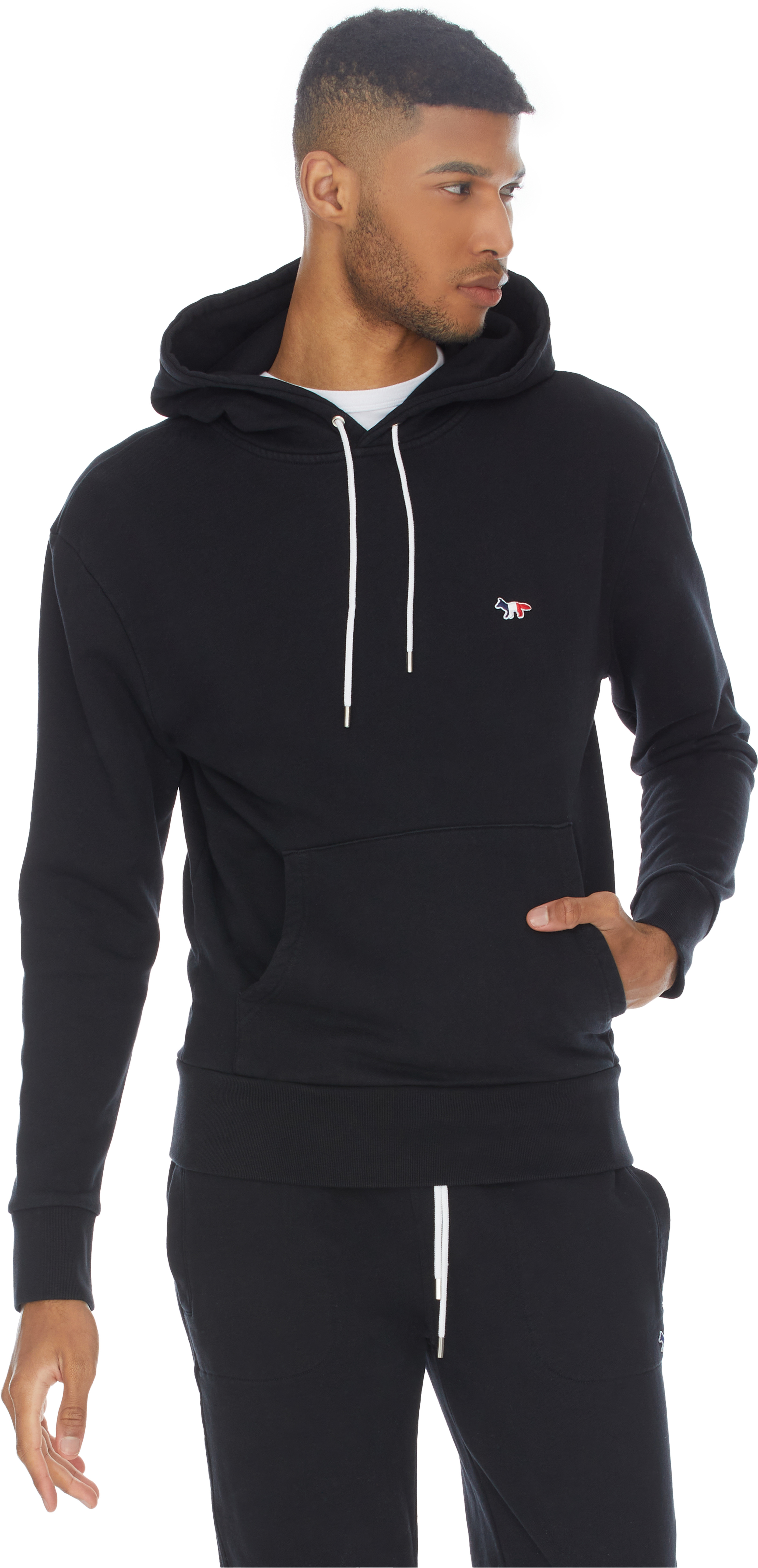 Maison Kitsuné: Black Tricolor Fox Patch Classic Hoodie - 3