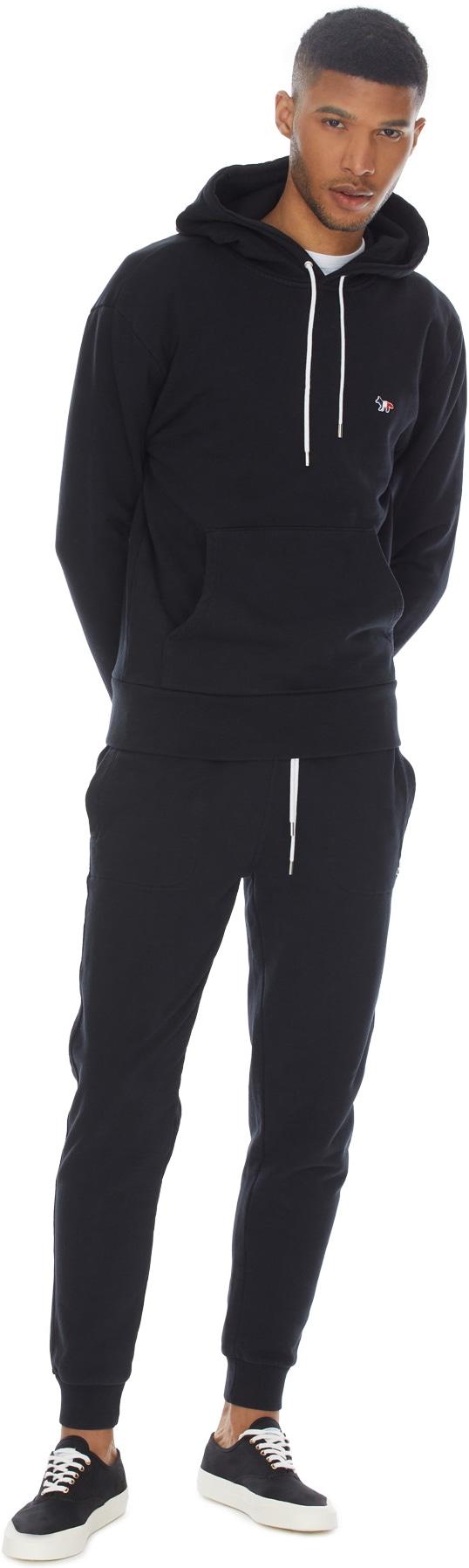 Maison Kitsuné: Black Tricolor Fox Patch Classic Hoodie - 4