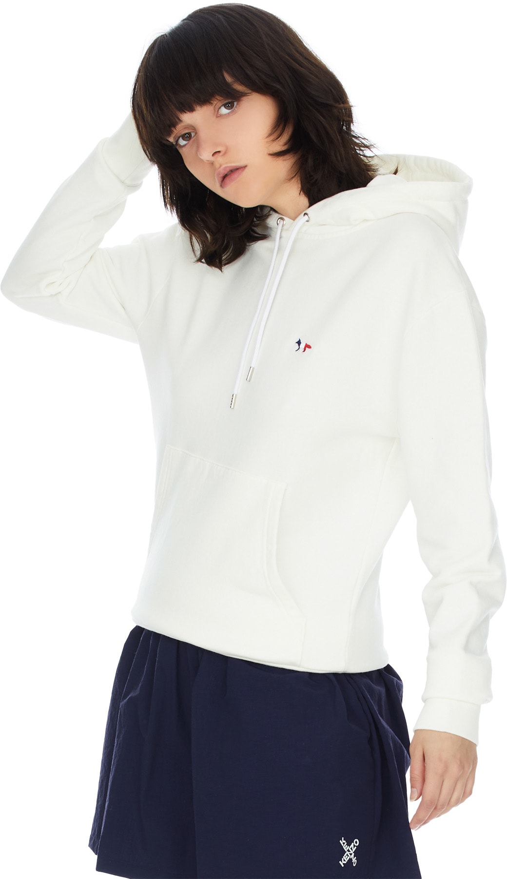 Maison Kitsuné: Neutrals Tricolor Fox Patch Classic Hoodie - 3