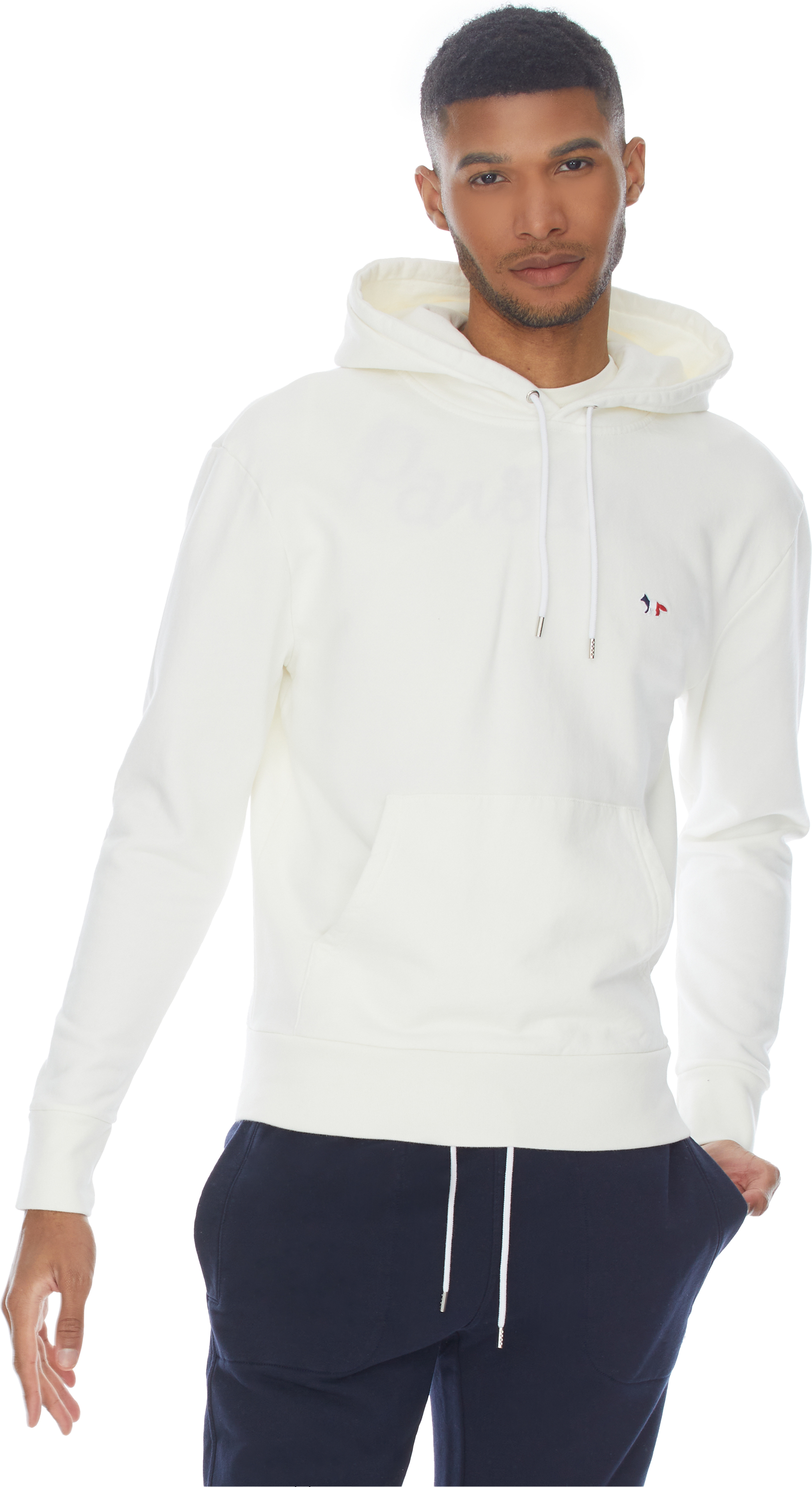 Maison Kitsuné: Neutrals Tricolor Fox Patch Classic Hoodie - 3