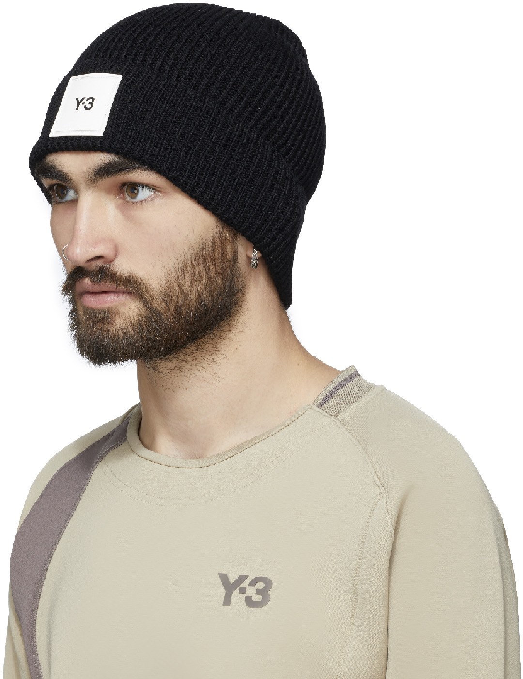 Y-3: Black Classic Beanie - 2