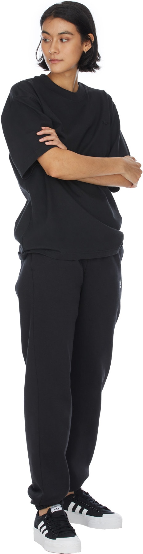 adidas Originals: Black Adicolor Trefoil T-Shirt - 4