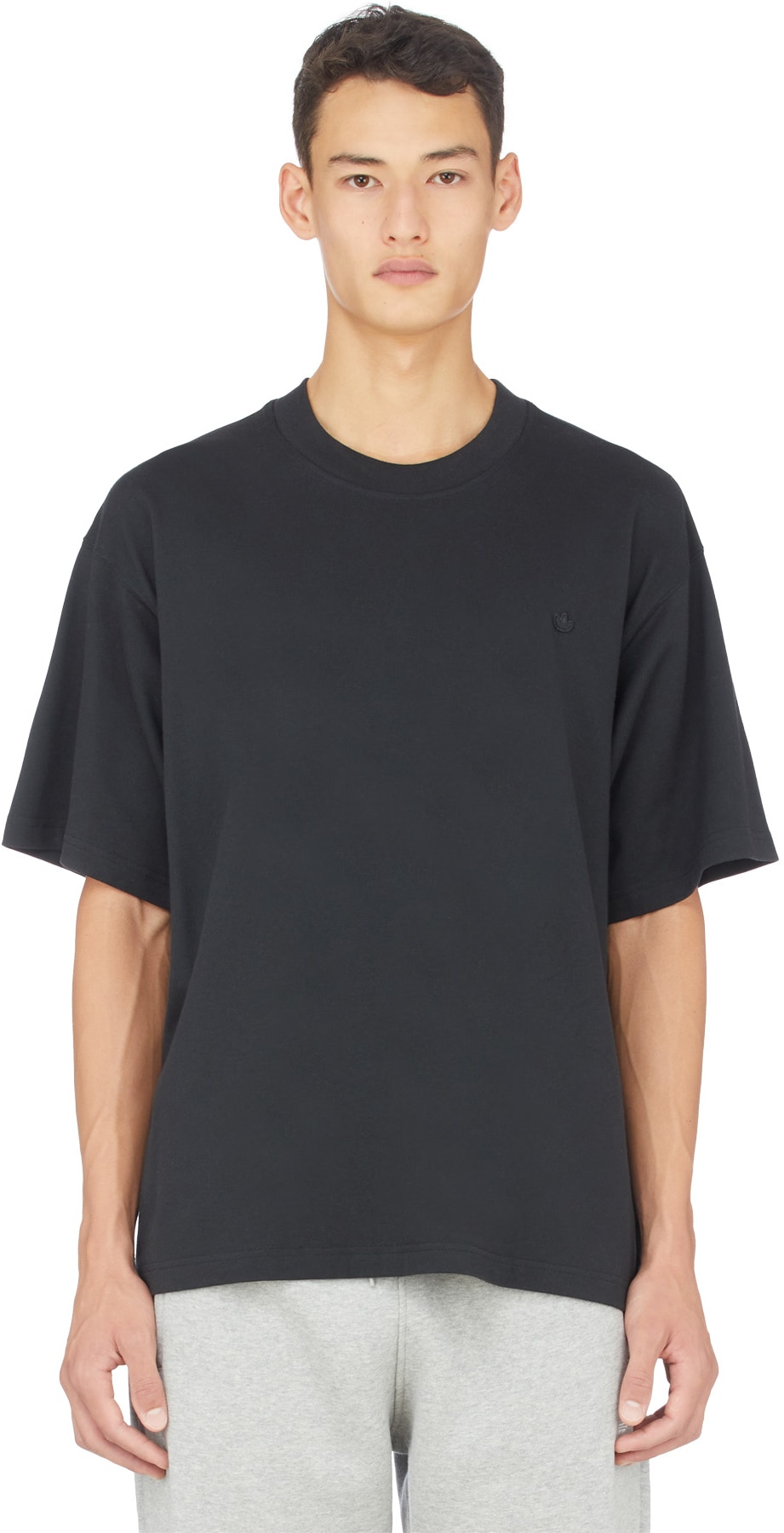 adidas Originals: Black Adicolor Trefoil T-Shirt - 1