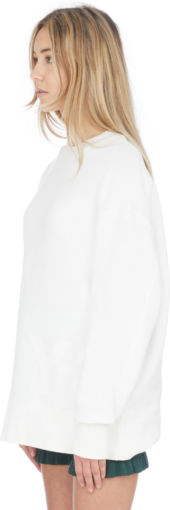 Y-3: White Classic Chest Logo Crew Sweater - 2