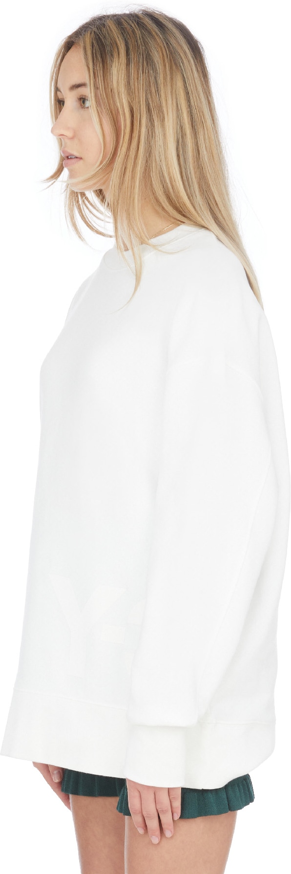 Y-3: Blanc Pull Classique Chest Logo Blanc - 2