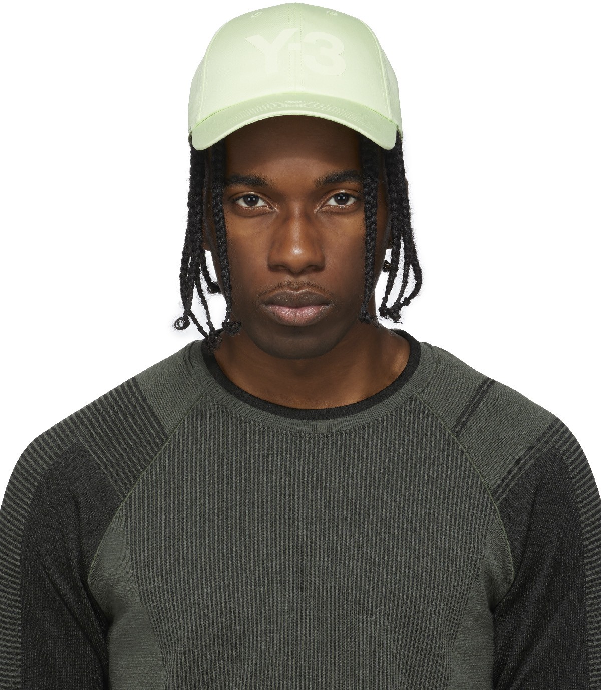 Y-3: Green Logo Cap - 1