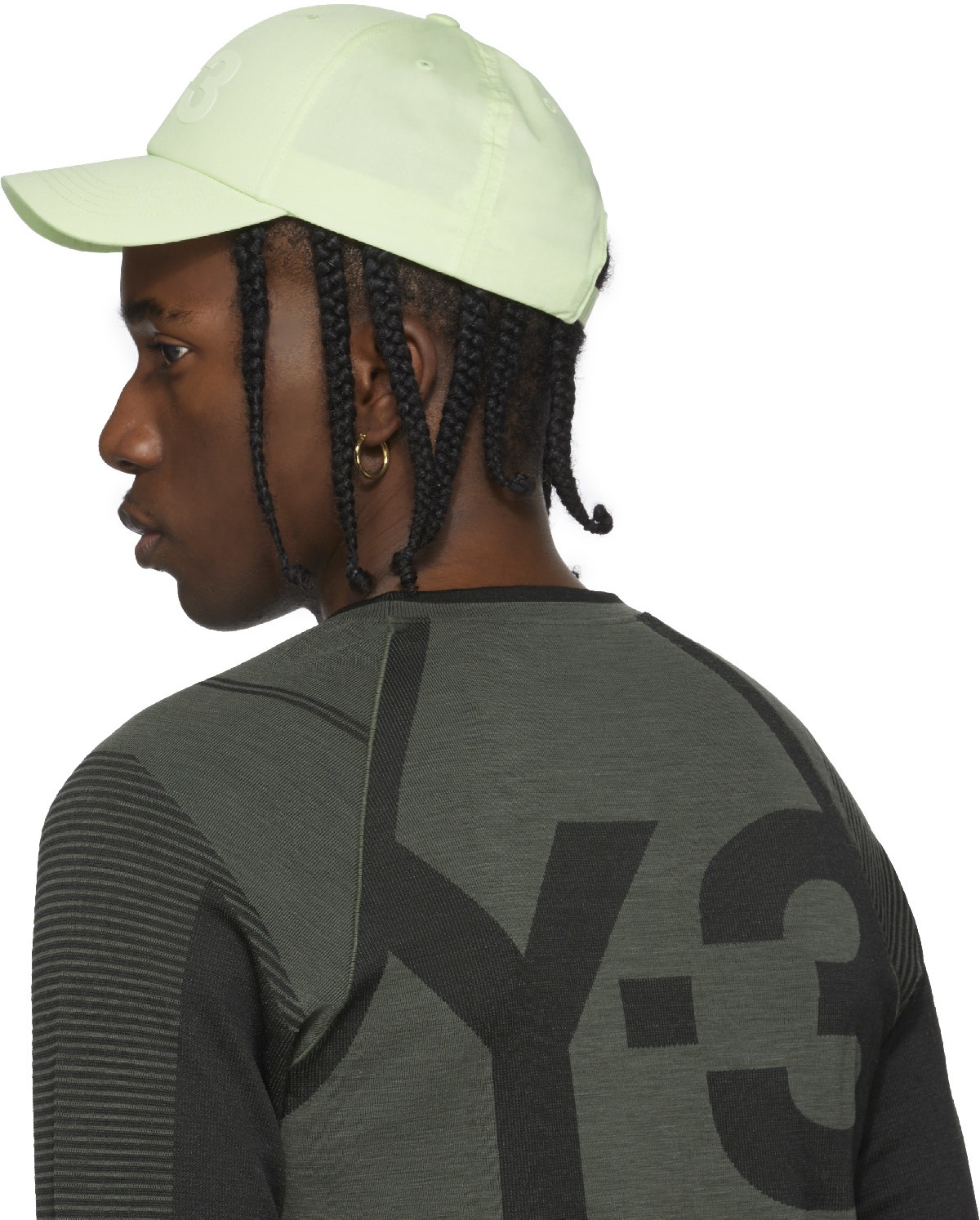 Y-3: Green Logo Cap - 3