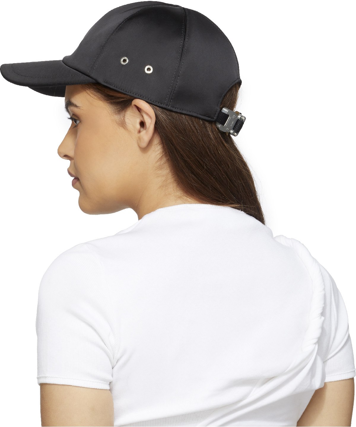 1017 ALYX 9SM: Noir Casquette Logo en Satin Noir - 3