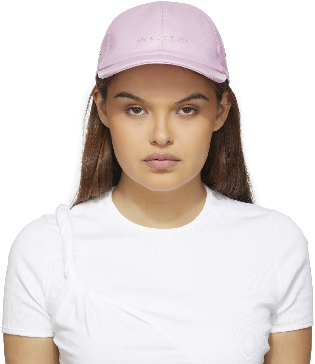 1017 ALYX 9SM: Rose Casquette Logo en Cuir Rose - 1