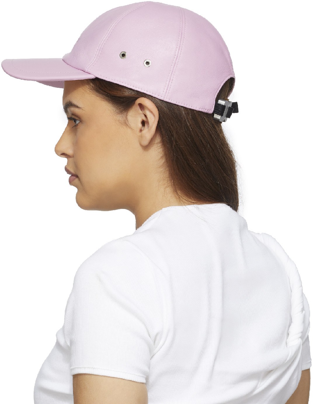 1017 ALYX 9SM: Rose Casquette Logo en Cuir Rose - 3