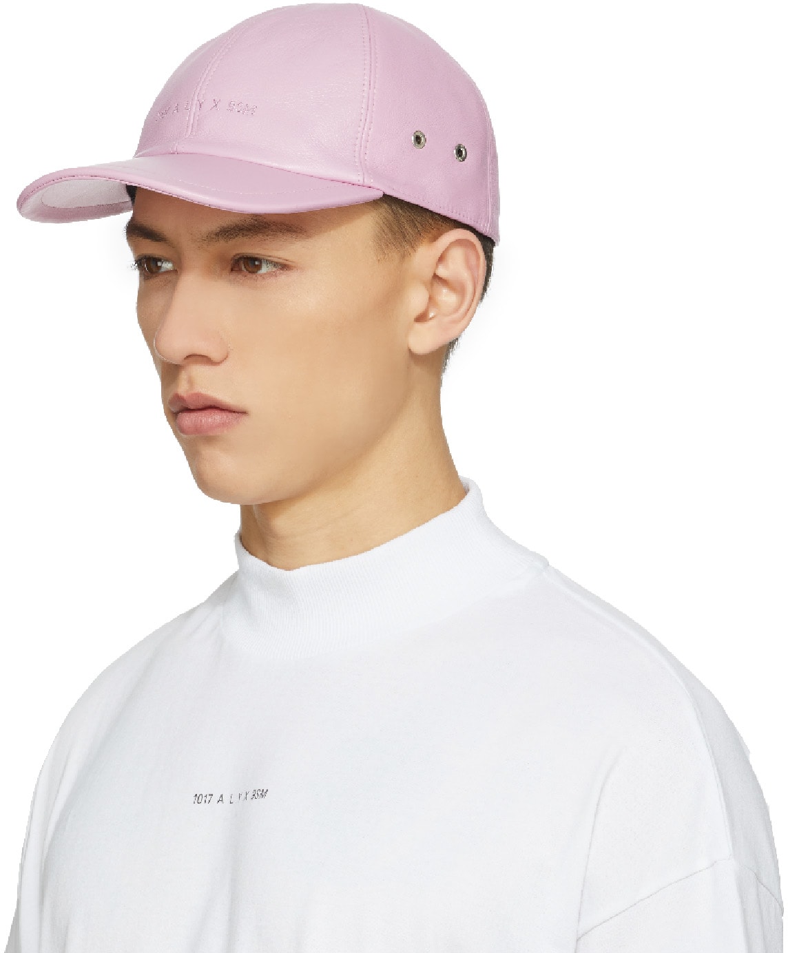 1017 ALYX 9SM: Rose Casquette Logo en Cuir Rose - 2