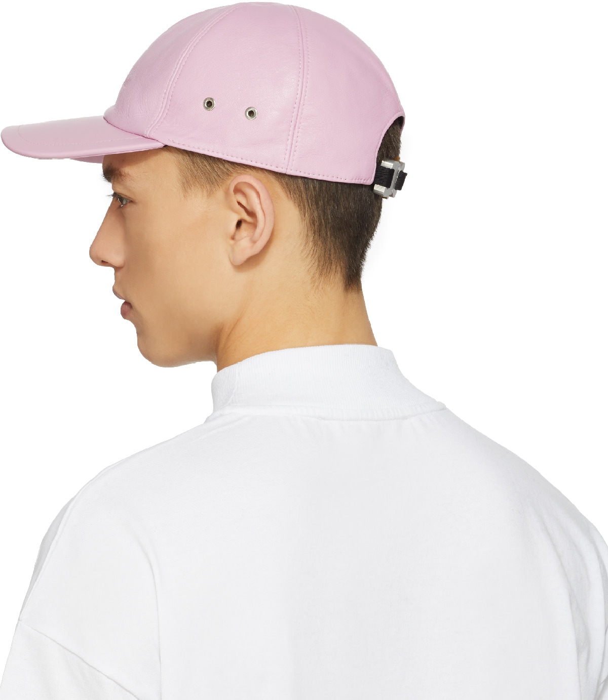 1017 ALYX 9SM: Rose Casquette Logo en Cuir Rose - 3