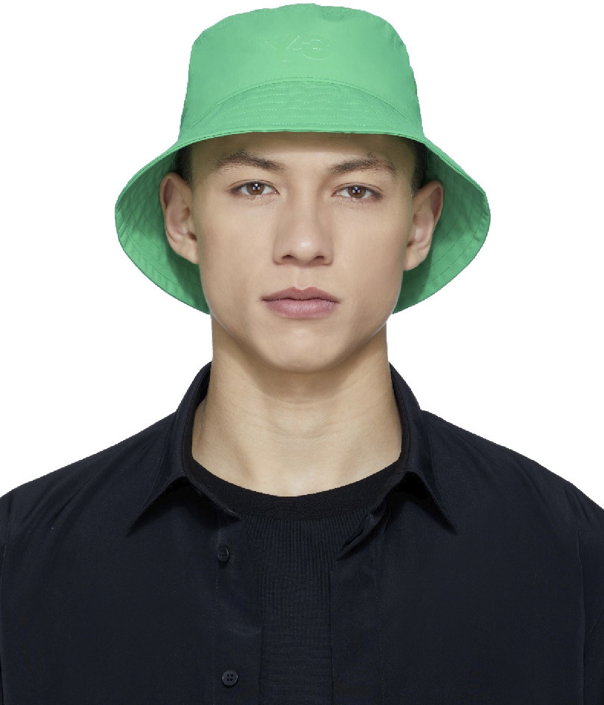 Y-3: Green Classic Bucket Hat - 1