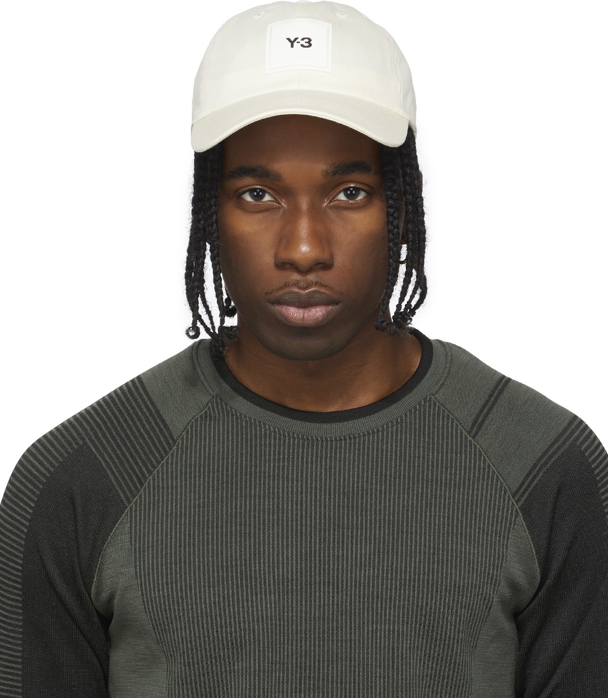 Y-3: White Square Label Cap - 1