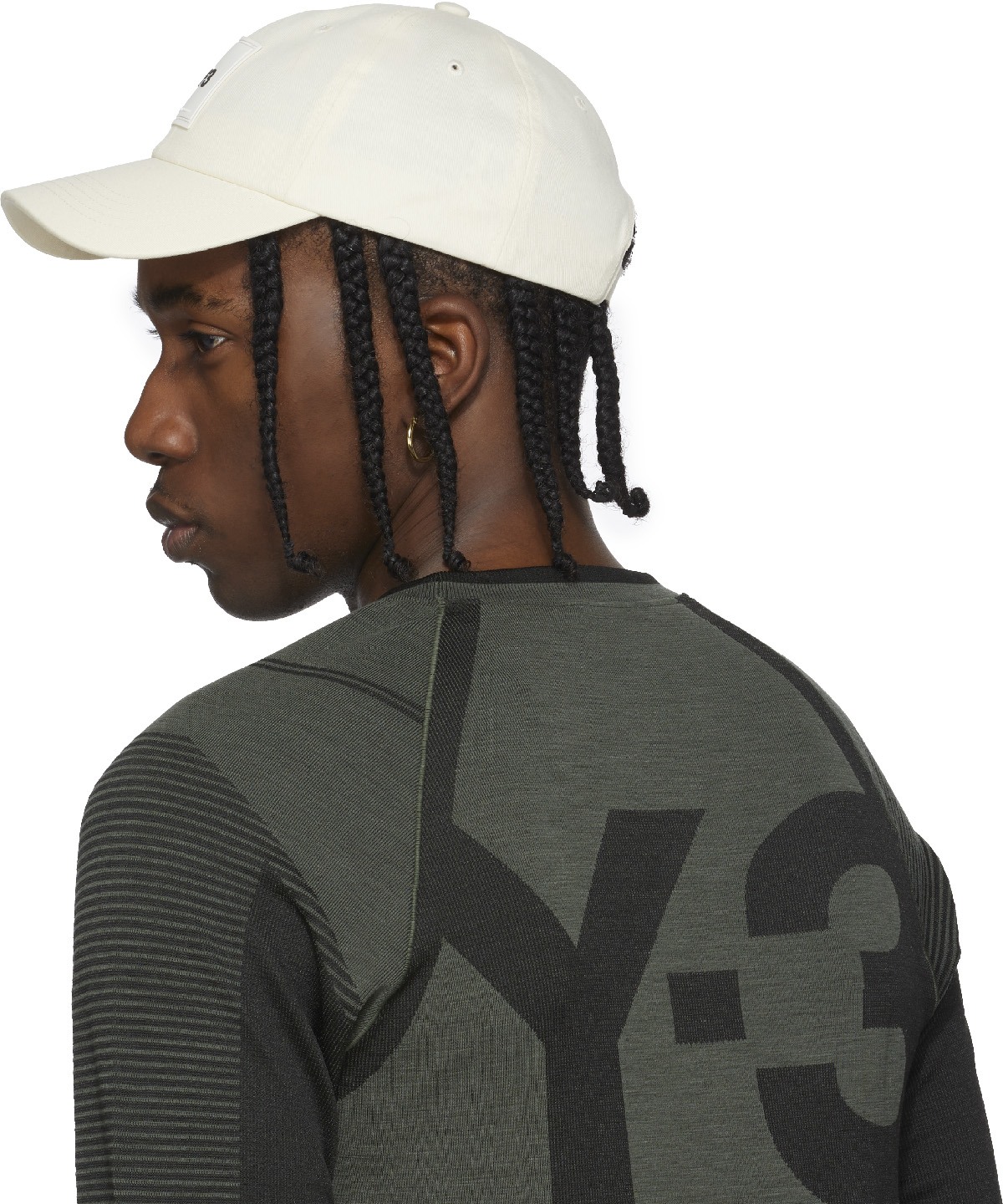 Y-3: White Square Label Cap - 3
