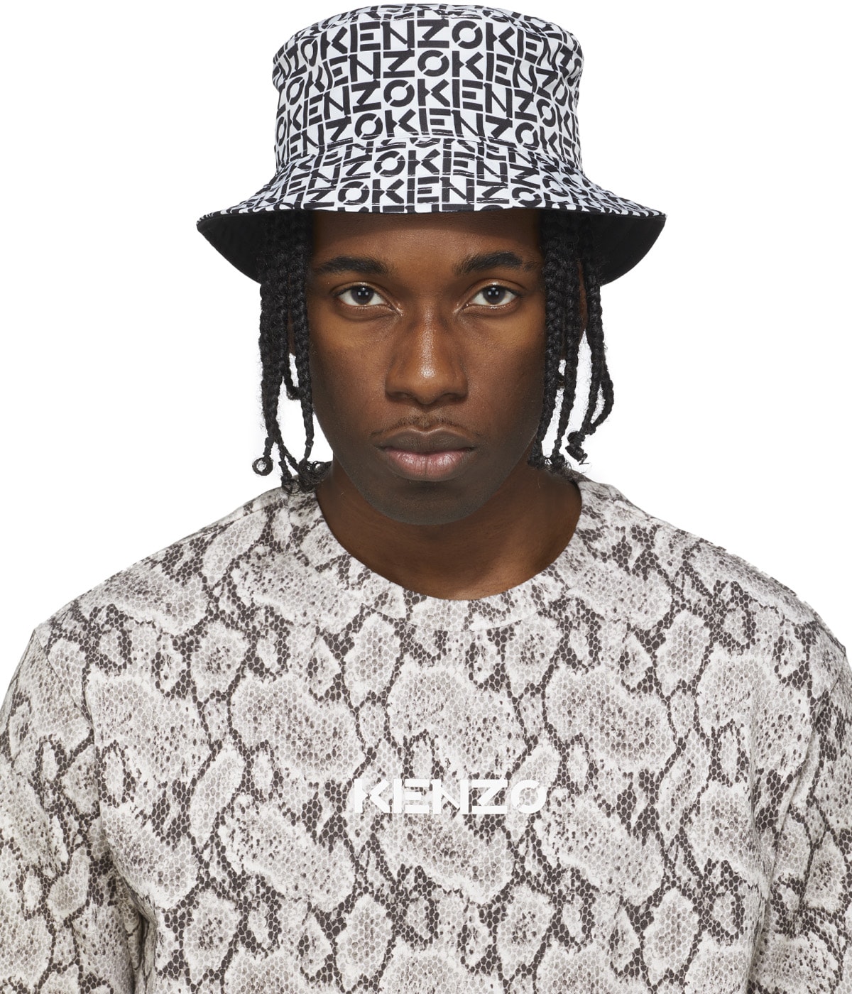 Kenzo: Multicolor Monogram Reversible Bucket Hat - 1