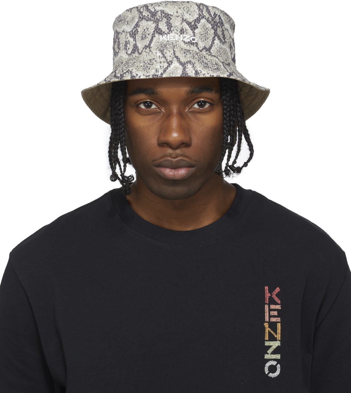 Kenzo: Multicolor 'Python' Reversible Bucket Hat - 1