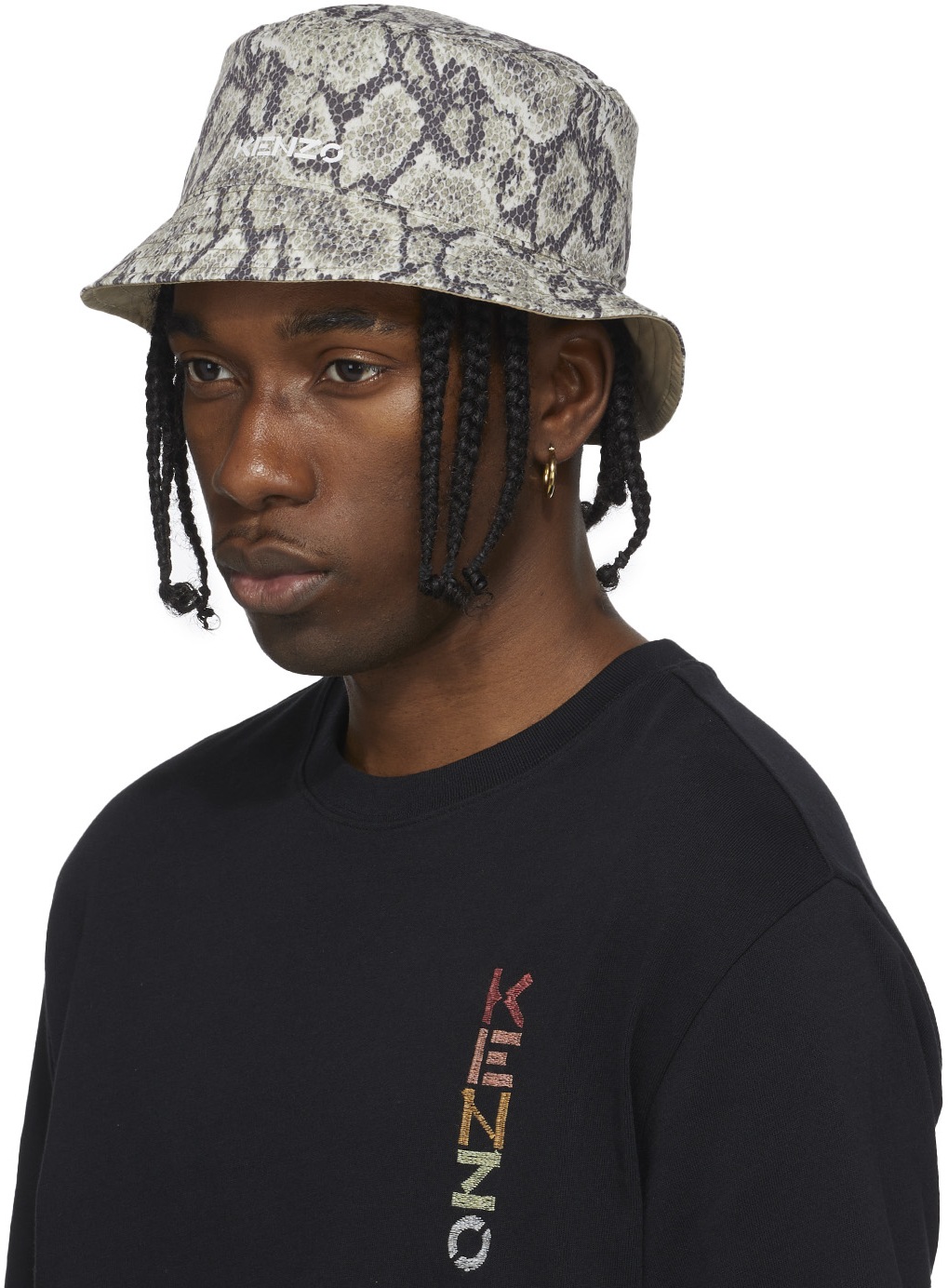 Kenzo: Multicolor 'Python' Reversible Bucket Hat - 2