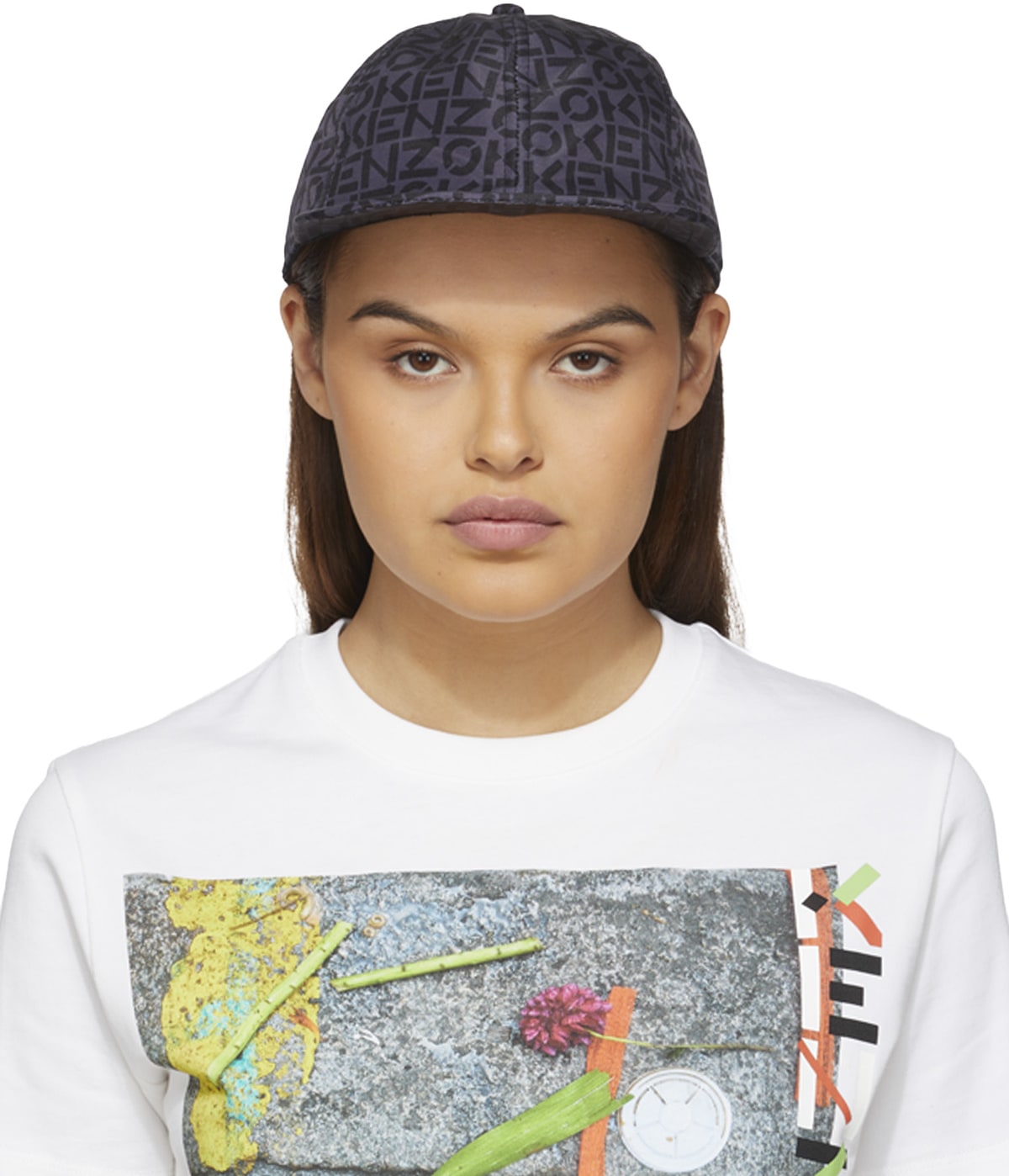 Kenzo: Multicolores Casquette de Baseball à Monogramme Multicolores - 1