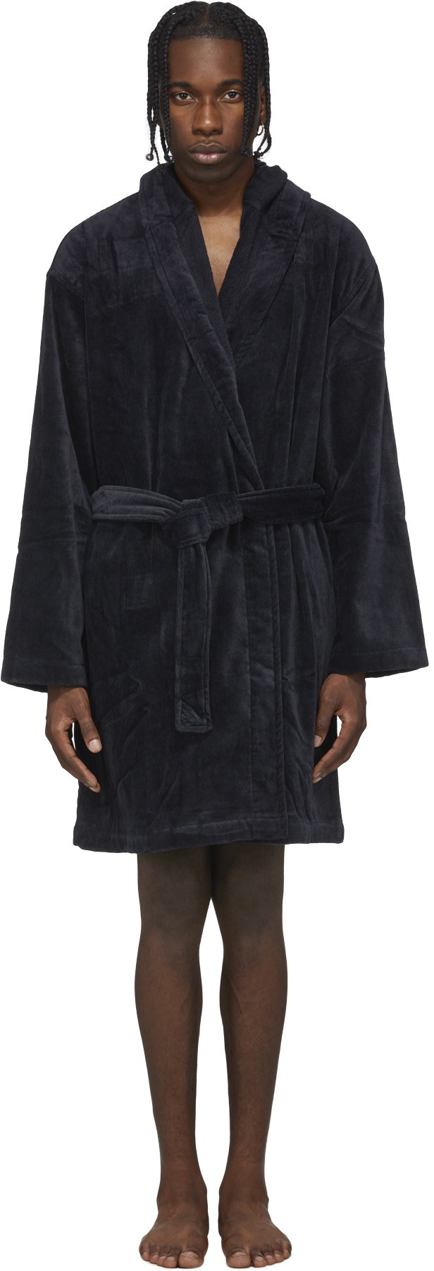 Y-3: Black Bath Robe - 1