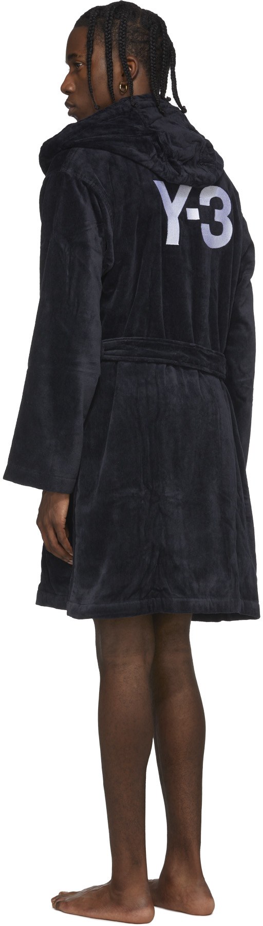 Y-3: Black Bath Robe - 3