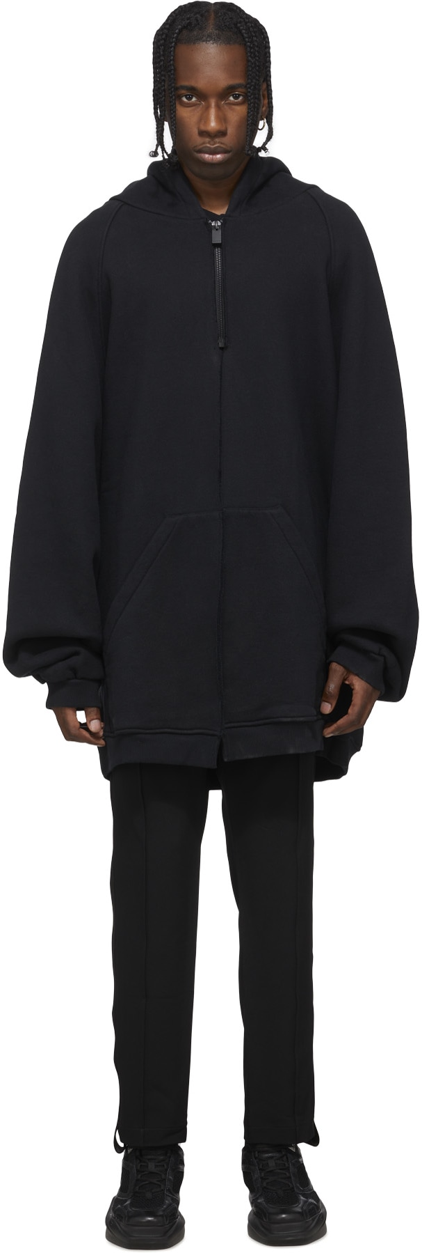 1017 ALYX 9SM: Black Raw Cut Hoodie - 1