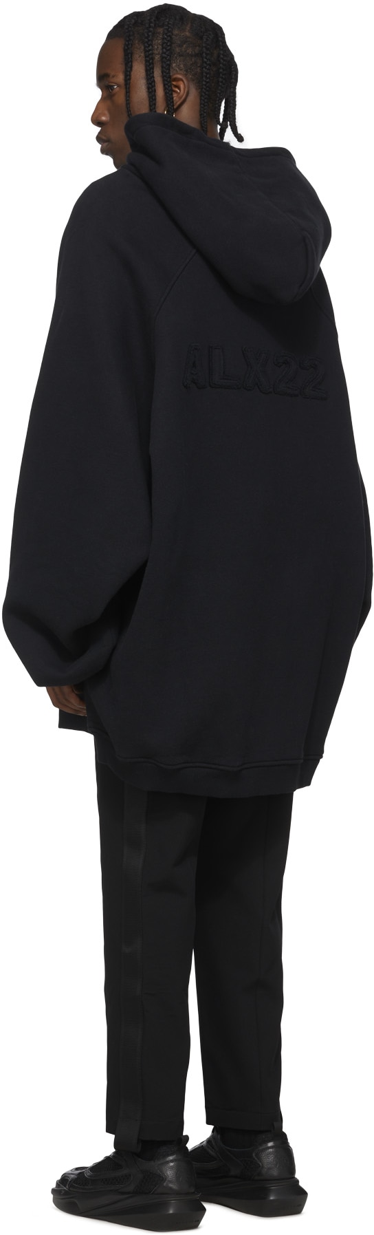 1017 ALYX 9SM: Noir Pull à Capuche Raw Cut Noir - 3