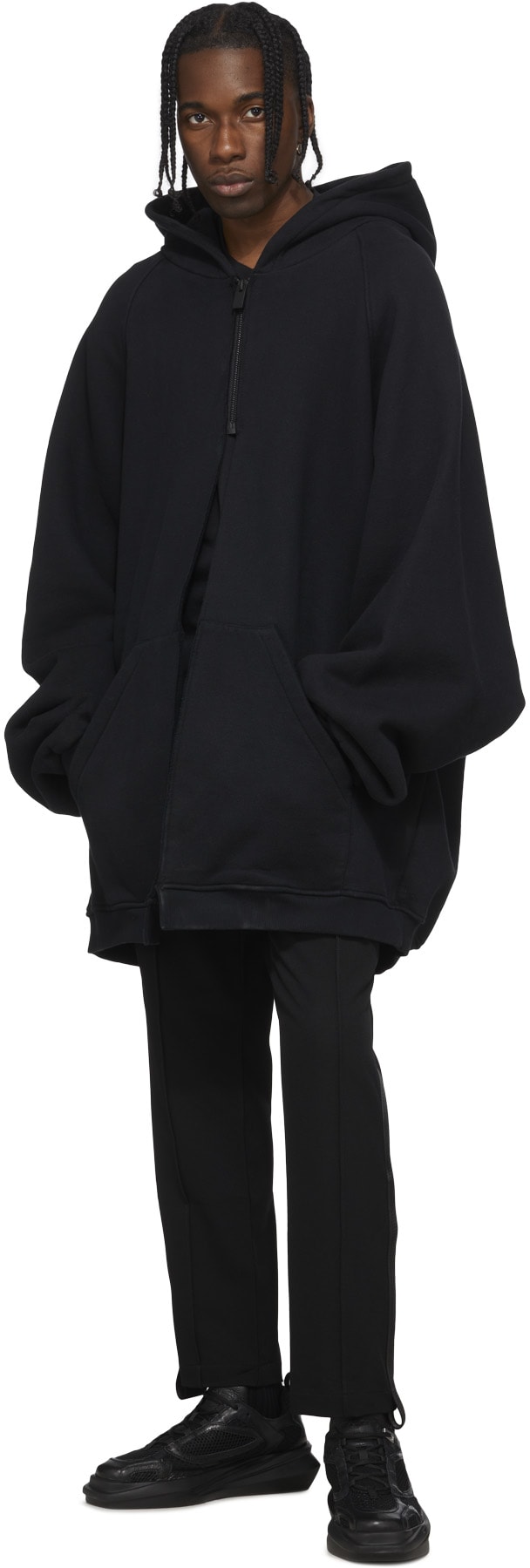 1017 ALYX 9SM: Noir Pull à Capuche Raw Cut Noir - 4