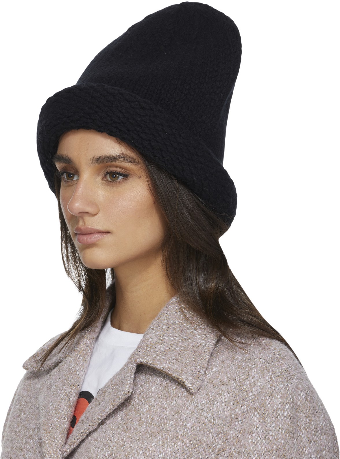 Kenzo: Noir Bonnet en Laine Noir - 2