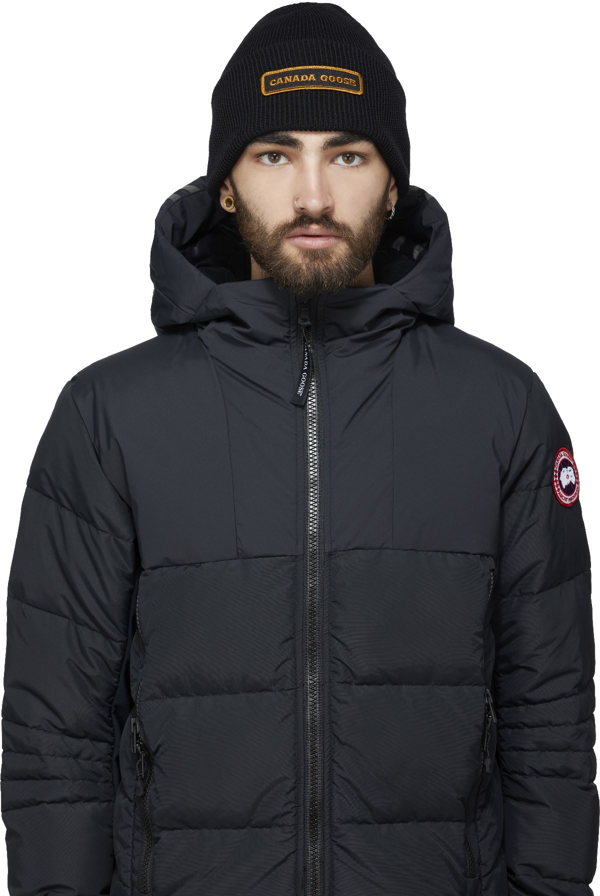 Canada Goose: Noir Toque Emblème Noir - 1