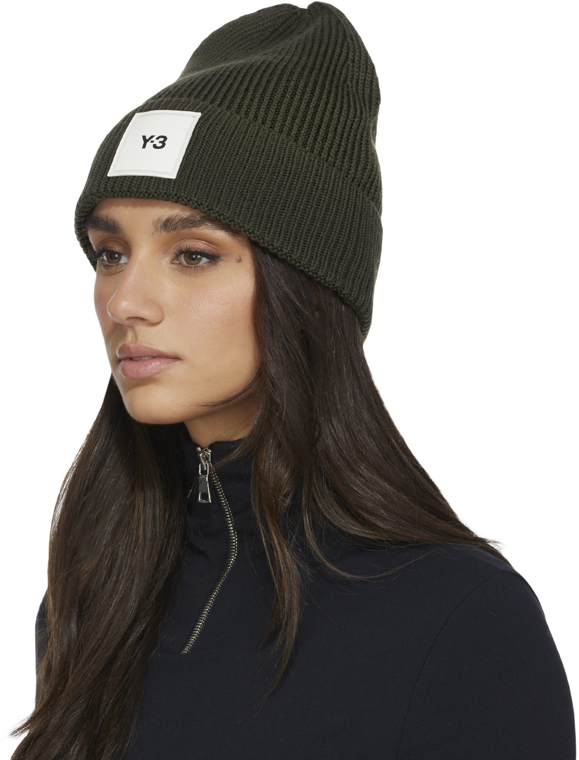 Y-3: Green Classic Beanie - 2