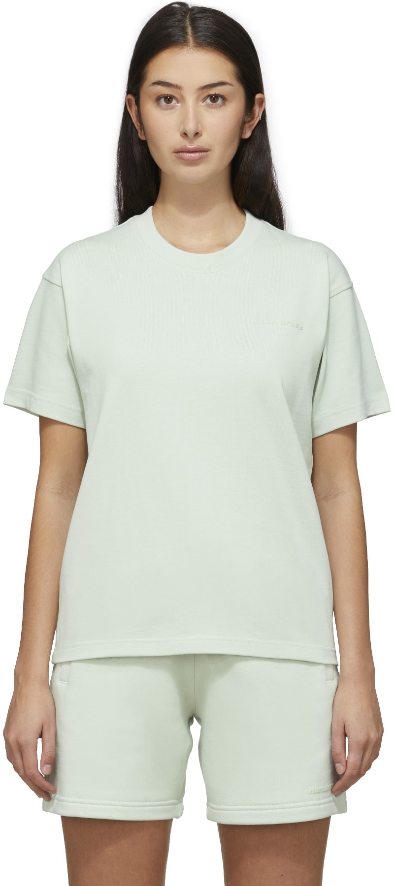 adidas Originals x Pharrell Williams: Green Pharrell Williams Basics T-Shirt - 1