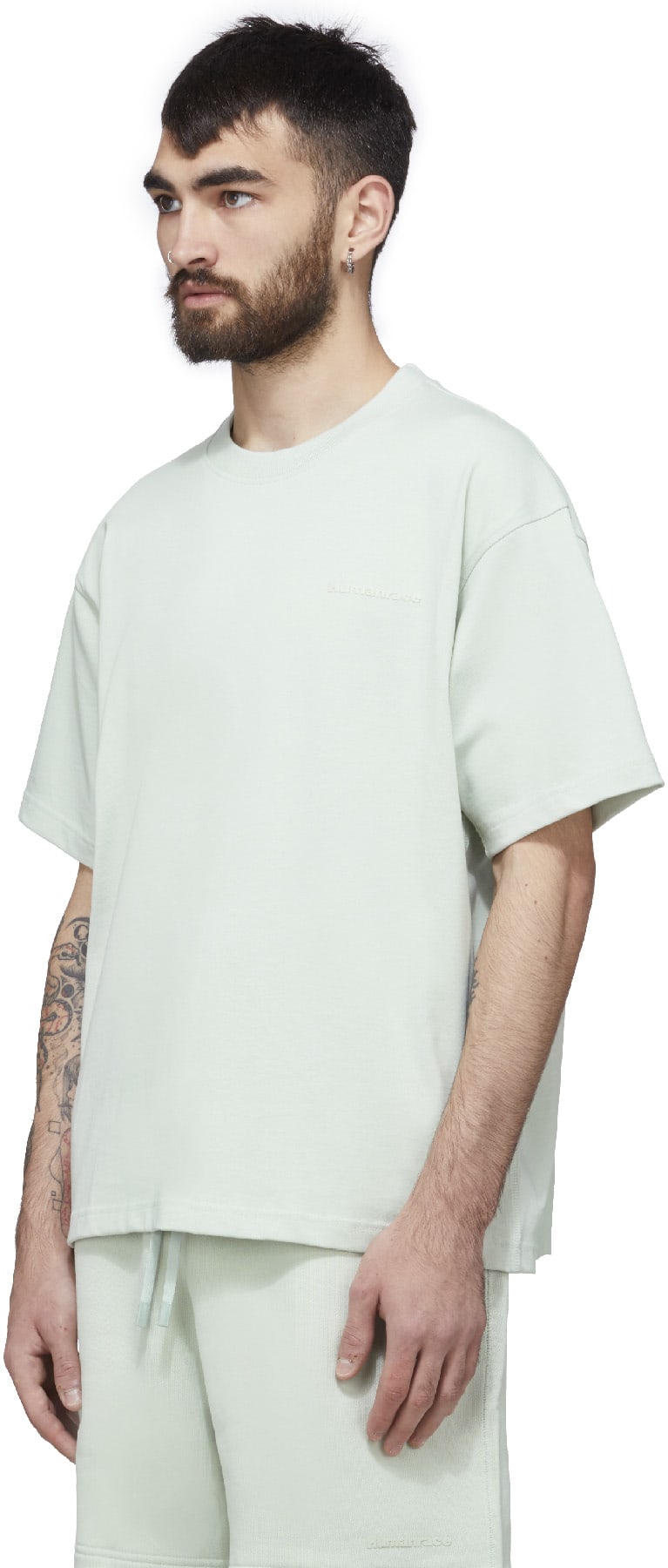 adidas Originals x Pharrell Williams: Green Pharrell Williams Basics T-Shirt - 2