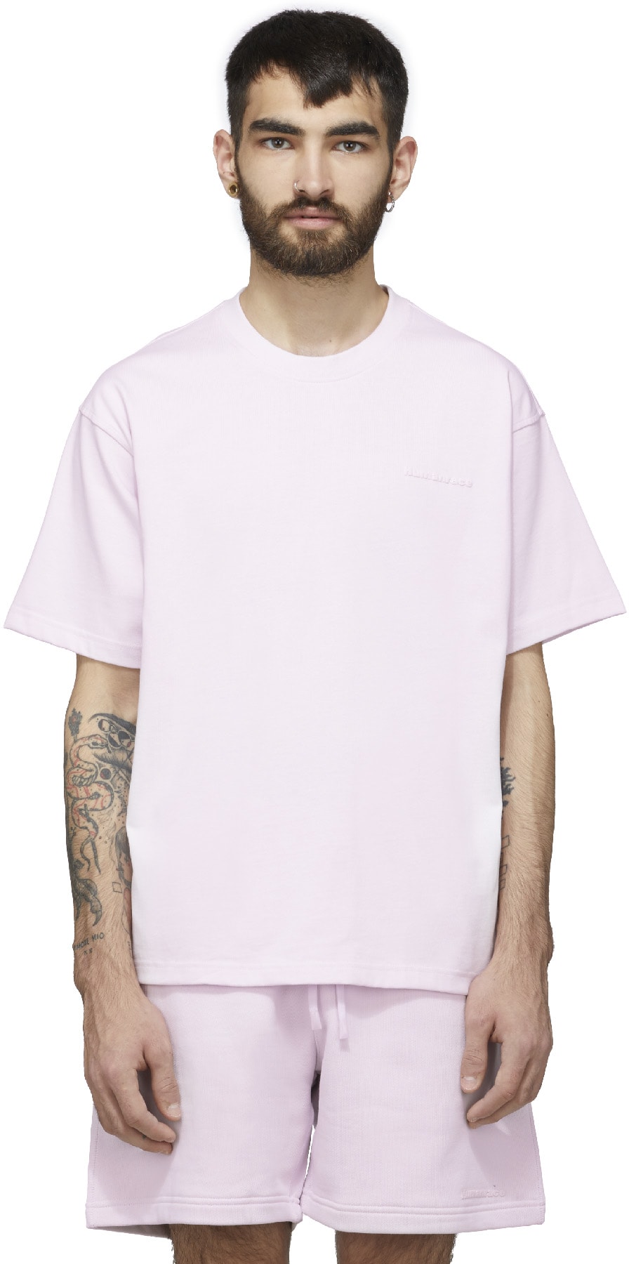 adidas Originals x Pharrell Williams: Pink Pharrell Williams Basics T-Shirt - 1