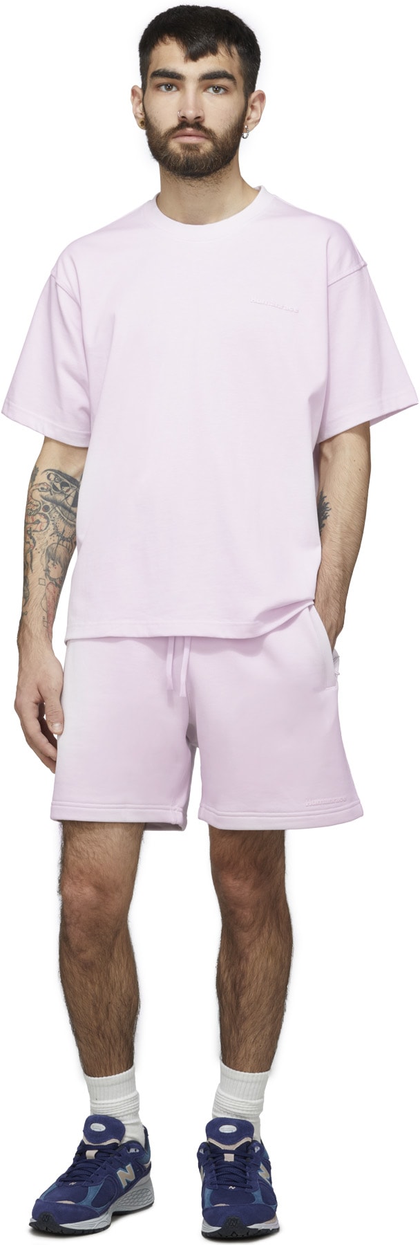 adidas Originals x Pharrell Williams: Pink Pharrell Williams Basics T-Shirt - 4