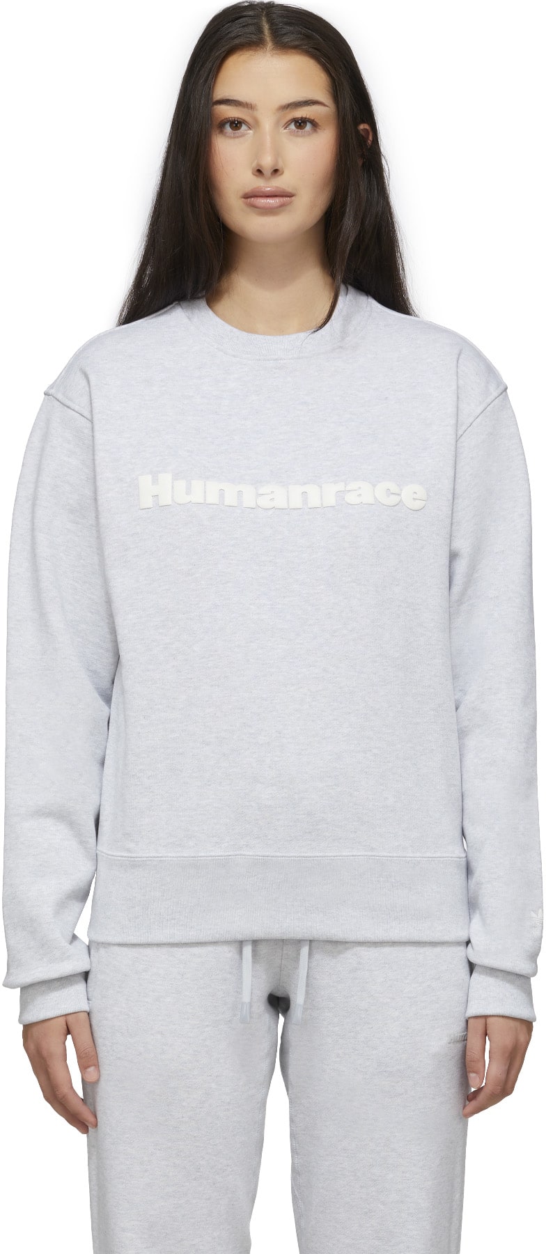 adidas Originals x Pharrell Williams: Grey Pharrell Williams Basics Crew Sweater - 1