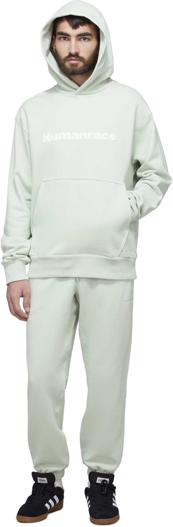 adidas Originals x Pharrell Williams: Vert Pull à Capuche Pharrell Williams Basics Vert - 4