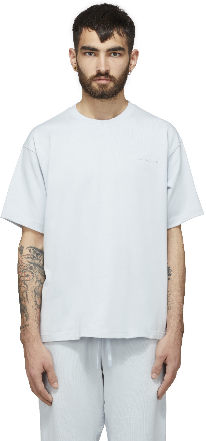 adidas Originals x Pharrell Williams: Blue Pharrell Williams Basics T-Shirt - 1