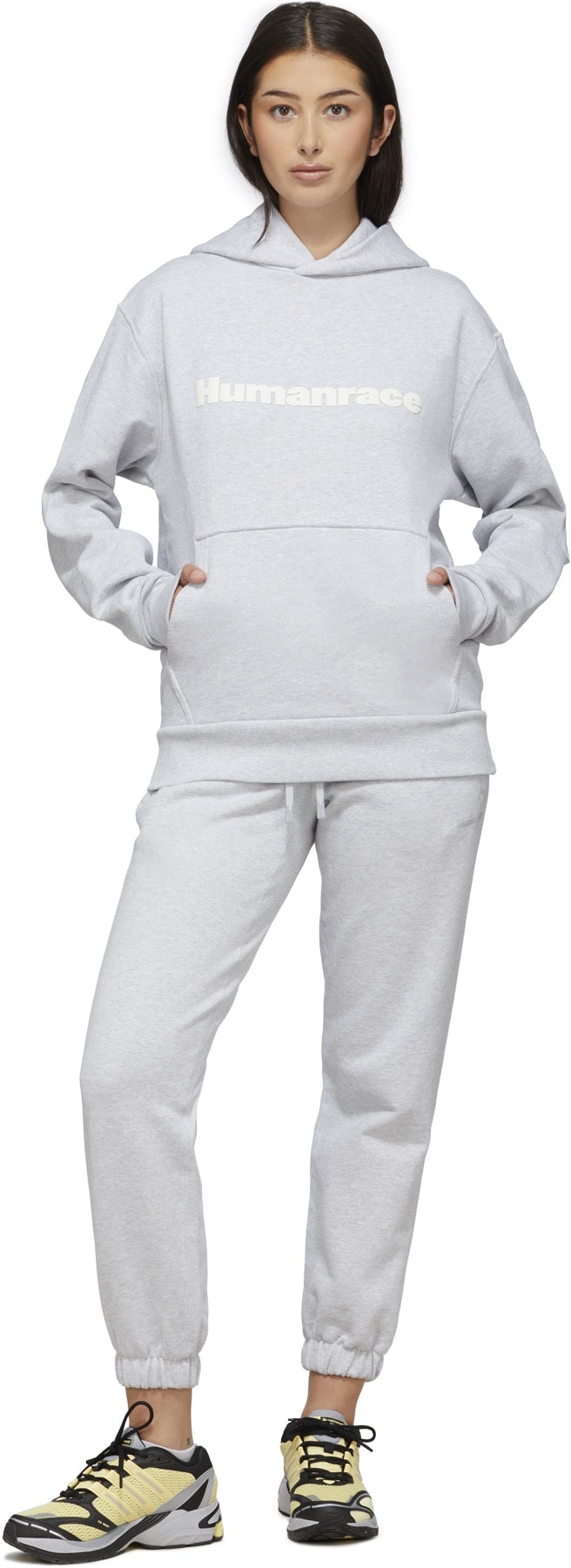 adidas Originals x Pharrell Williams: Grey Pharrell Williams Basics Hoodie - 4