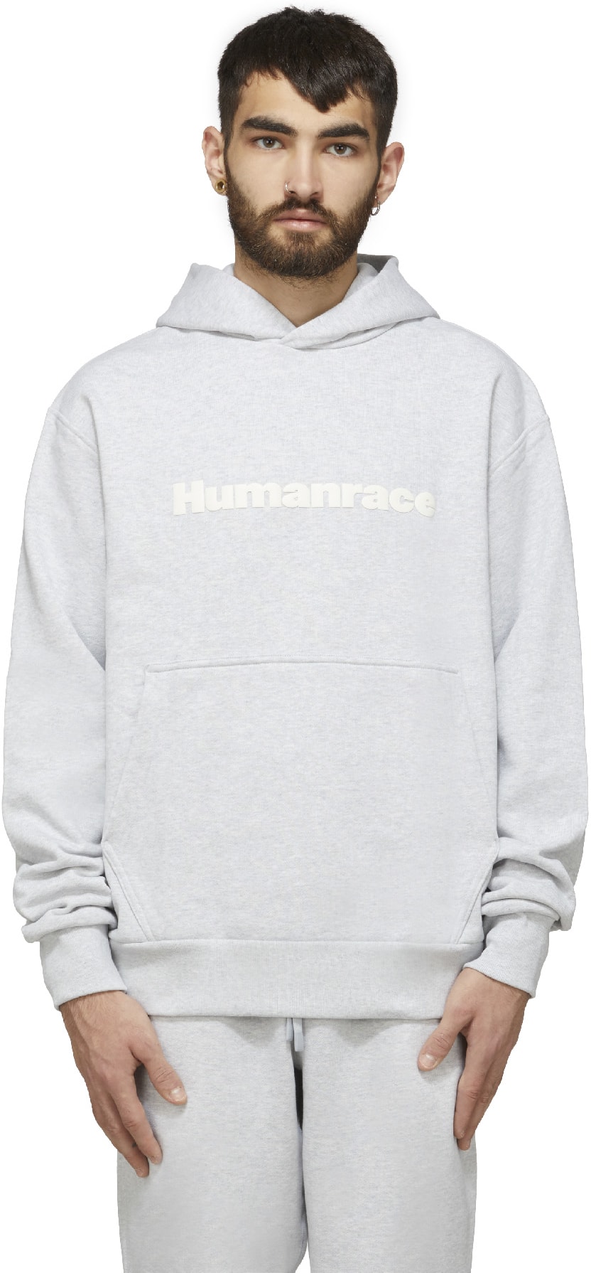 adidas Originals x Pharrell Williams: Grey Pharrell Williams Basics Hoodie - 1