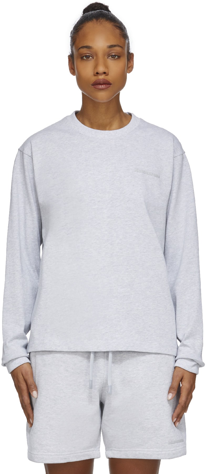 adidas Originals x Pharrell Williams: Grey Pharrell Williams Basics Long Sleeve T-Shirt - 1