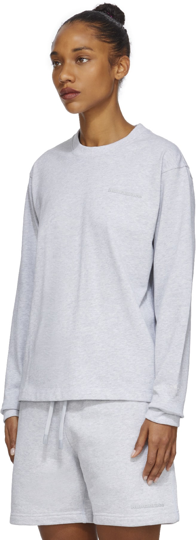 adidas Originals x Pharrell Williams: Grey Pharrell Williams Basics Long Sleeve T-Shirt - 2