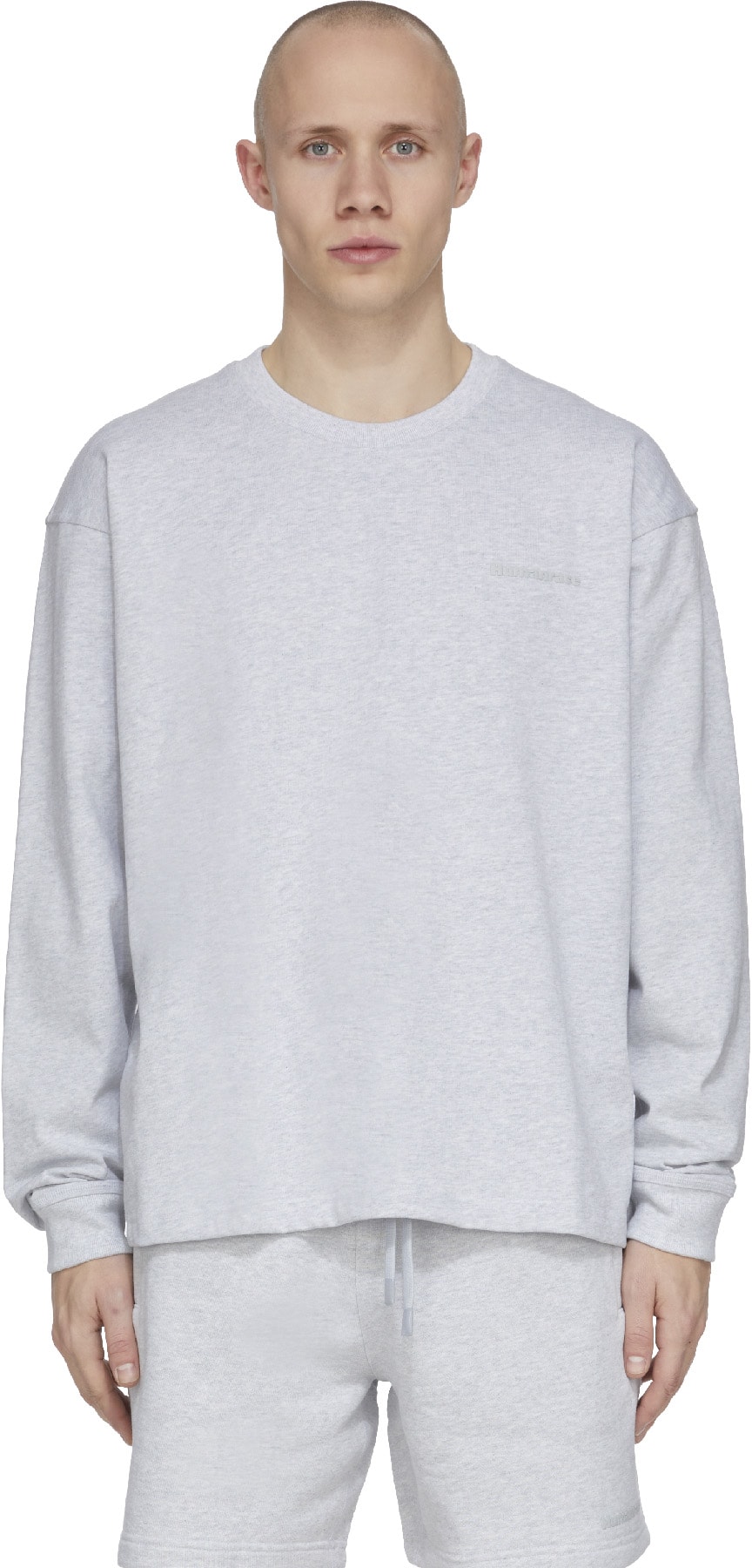 adidas Originals x Pharrell Williams: Grey Pharrell Williams Basics Long Sleeve T-Shirt - 1